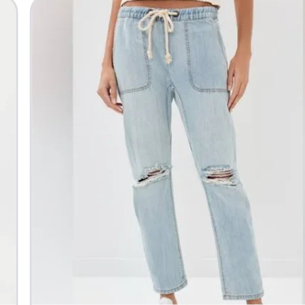 ONETEASPOON Shabbies Low Waist Drawstring Boyfriend Denim Jeans SMALL